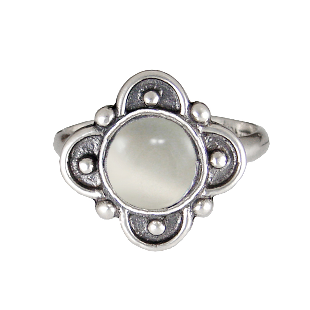Sterling Silver Gemstone Ring With White Moonstone Size 5 Sterling Silver Gemstone Ring With White Moonstone Size 5
